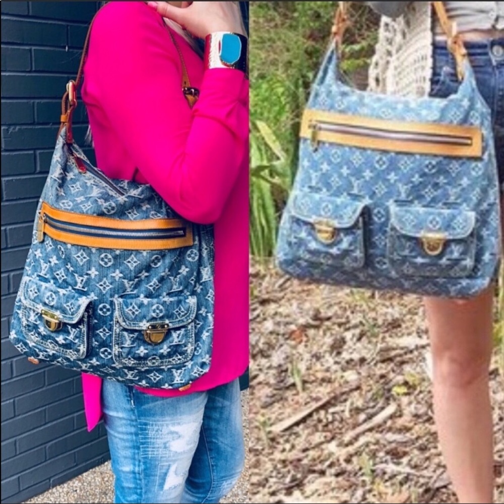 ‼️FINAL SALE‼️ DENIM HOBO LOUIS VUITTON BAG - Picture 1 of 8